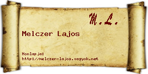 Melczer Lajos névjegykártya